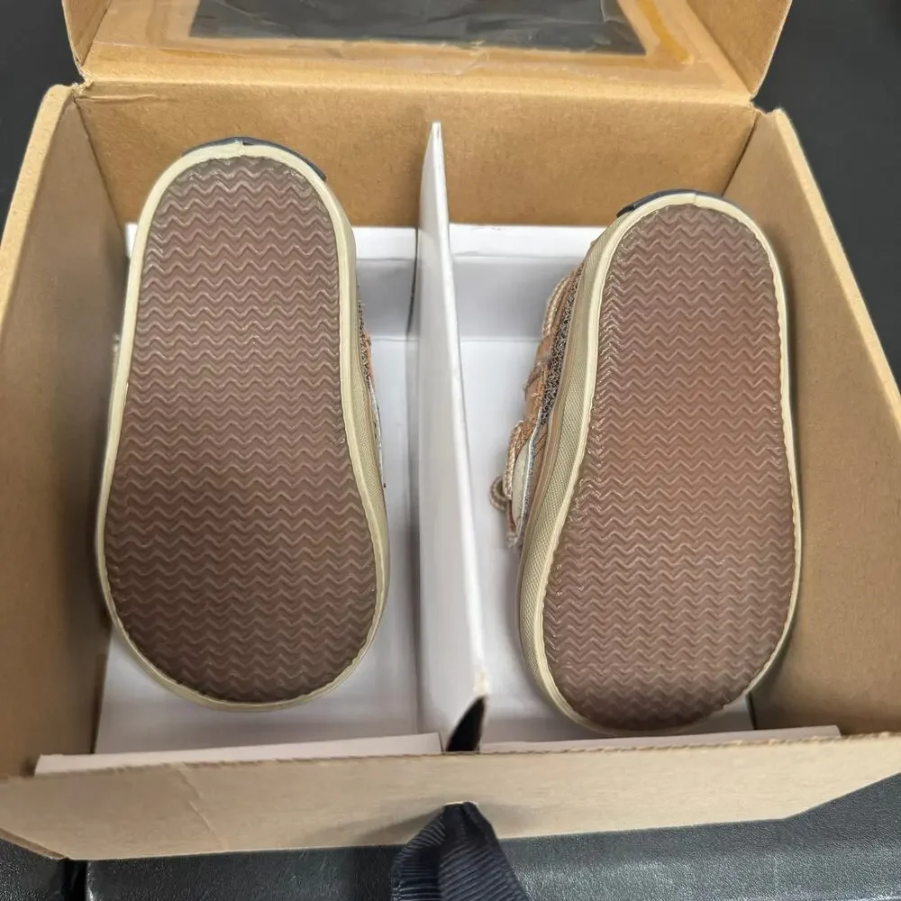 Pair of SPERRY BLUEFISH CRIB-JR. / Linen Infant Girl Shoes Size 1M